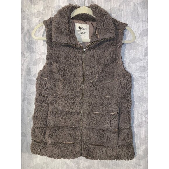 Dylan Womens Faux Fur Sherpa Vest With Zipper Closure - Small - Picture 1 of 3